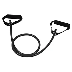 Enhanced Elastic Resistance Bands with Handles for Muscle Training, Body Shaping, and Yoga Workouts (Black 30LB)