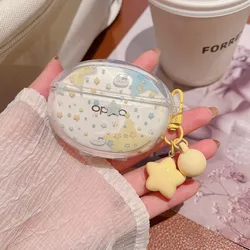 Cute Cartoon Cat Bow Star Earphone Case - Soft Cover - OPPO Air 5 Pro (Yellow Star)