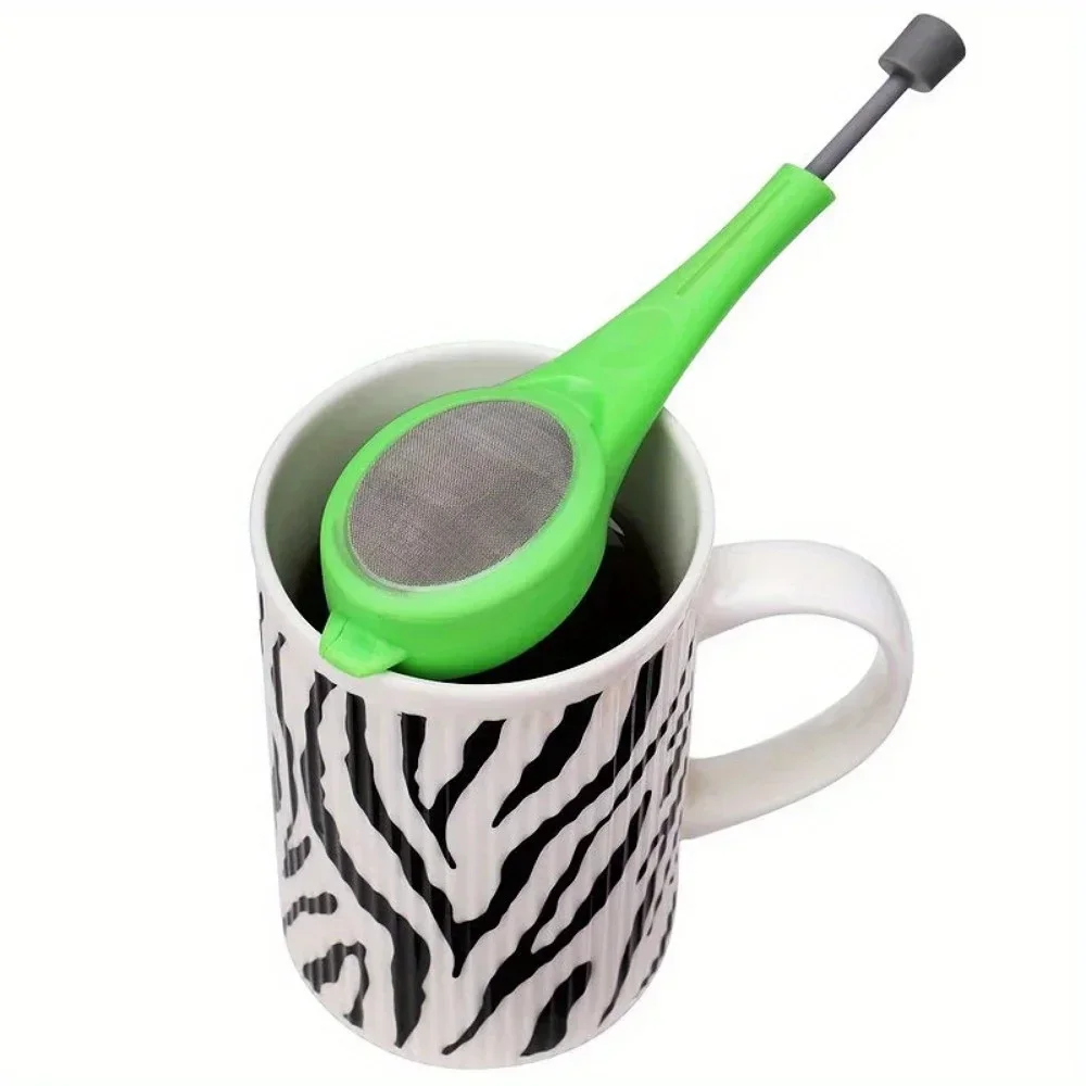 Tea Infuser Built-in plunger Healthy Intense Flavor Reusable Tea bag Plastic Tea&Coffee Strainer Measure Swirl Steep Stir&Press