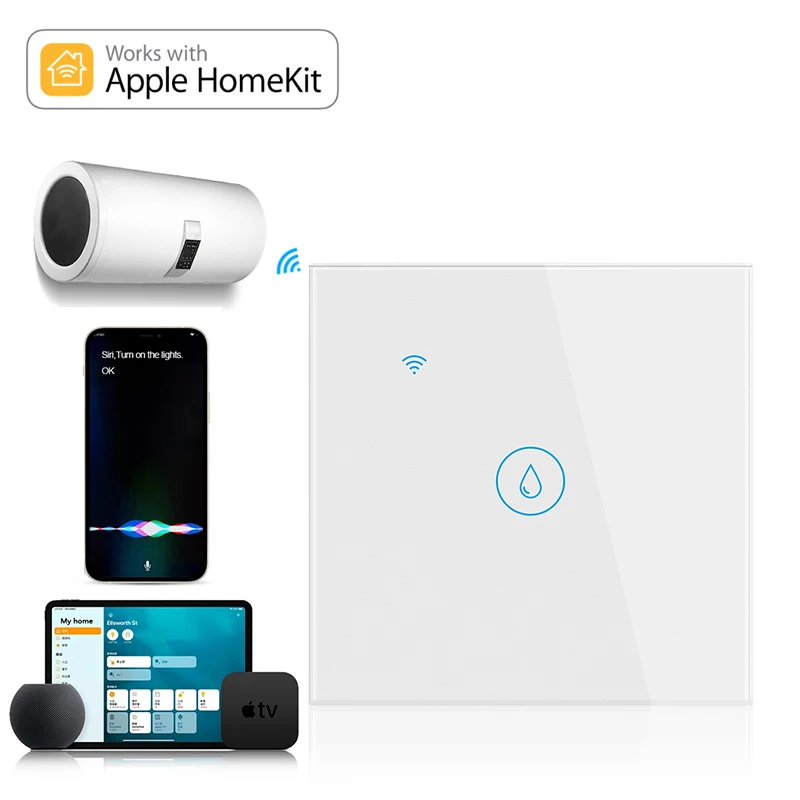 20A HomeKit WiFi Touch Panel Boiler Switch EU/UK Smart Home Automation  Water Heater Voice Control By Alexa Google Hub Apple Siri - AliExpress