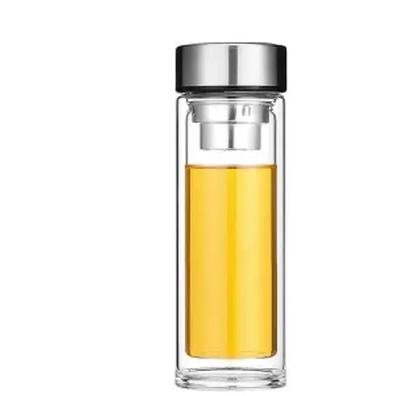 남녀공용 이중층 유리 물컵, 고급 사무용 물컵, 비즈니스 컵, 비커 바닥 컵, 두꺼운 차 컵