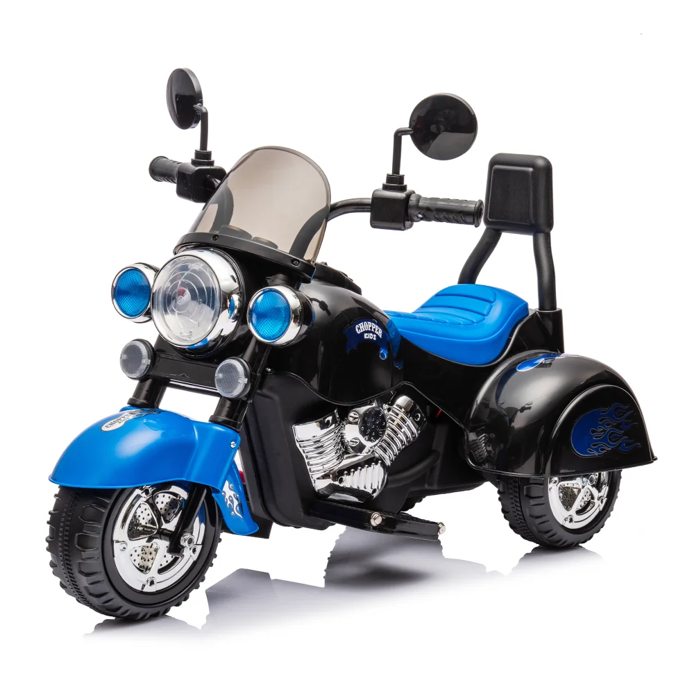 Kids Ride-On Motorcycle Toy, LED Color Headlight, Blue, Suitable for Boys and Girls Electric Car for Kids Electric Motorcycle