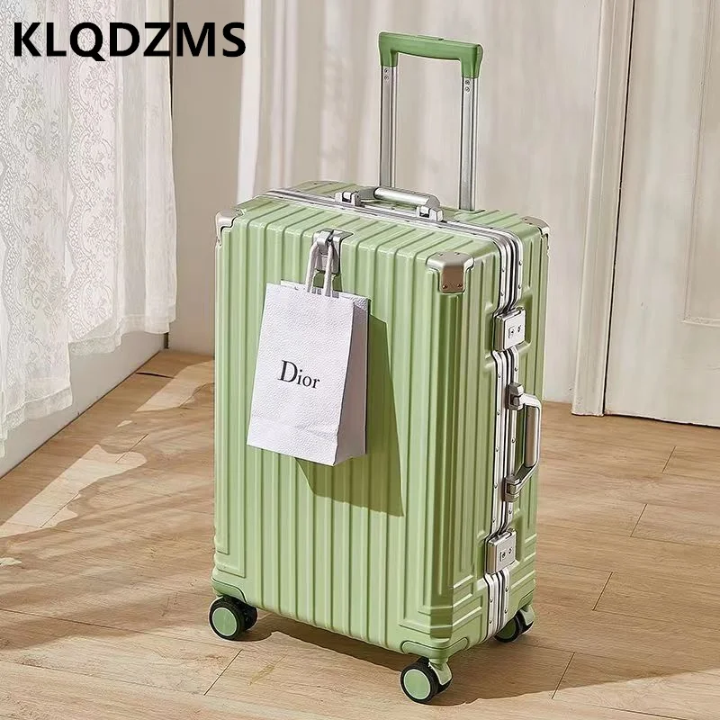 KLQDZMS 2022242628Inch New Suitcase Multifunctional Aluminum Frame Trolley Case Large Capacity Boarding Box Rolling Luggage