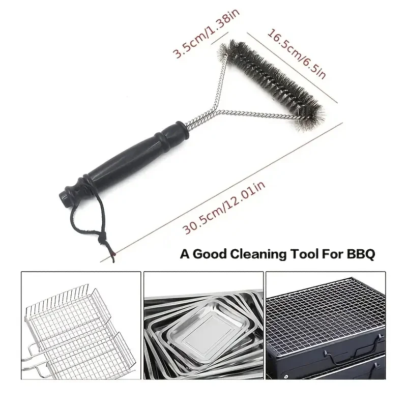 BBQ Grill Cleaning Brush&Scraper Stainless Steel Wire Brush Grill Cleaner Safe Accessories&Tools for Barbecue Oven