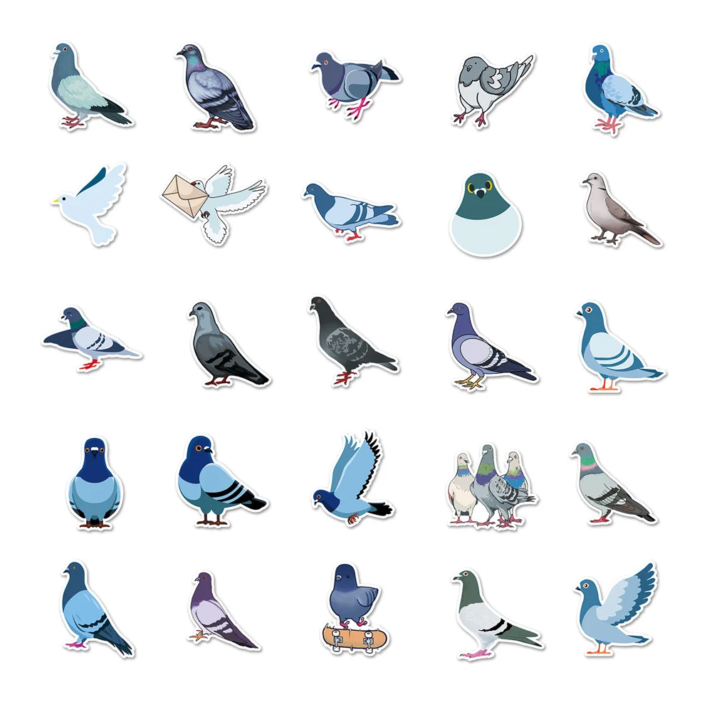50pcs Cartoon Bird Pigeon Dove Stickers For Laptop Ipad Stationery Suitcase Vintage DIY Sticker Scrapbooking Supplies Aesthetic - Image 6