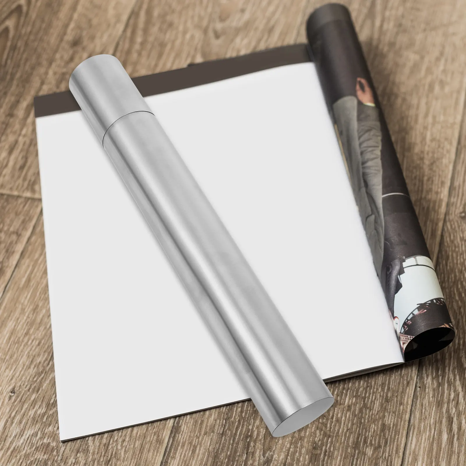 Stainless Steel Document Tube Birth Certificate Protector Waterproof Diploma Holder Certificate Storage Cylinder for Home Office