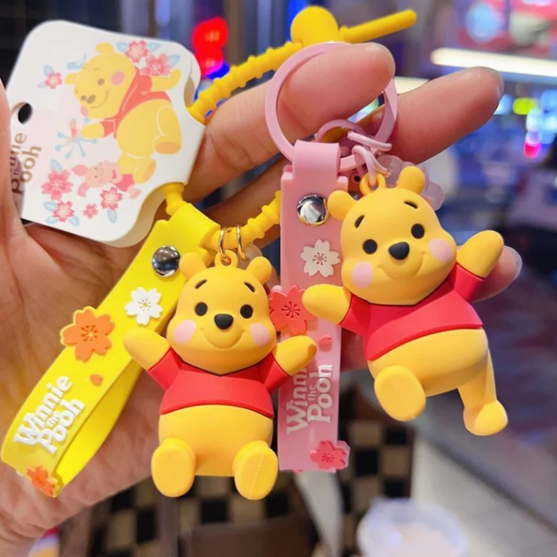 Disney Winnie The Pooh Portachiavi Orso Corda Del Telefono Per Chiavi Copertura Della Carta D'Identità Porta Badge Usb Portachiavi Del Fumetto Cinghie