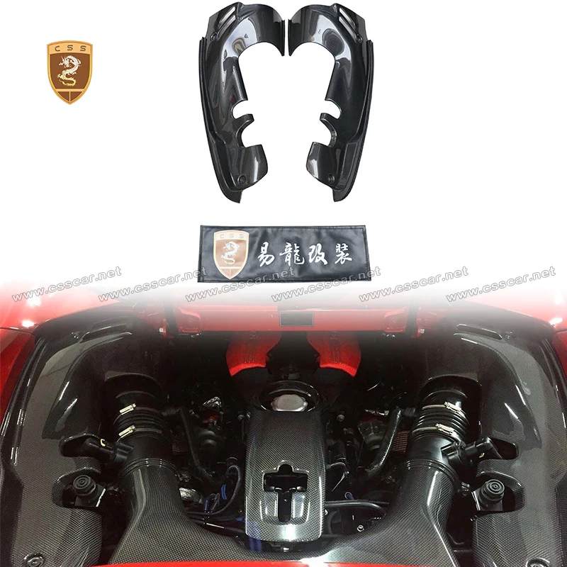 Per Ferrari 488 Spider Vano Motore Trim Panel Sostituzione Dry Carbon Fiber Car Interior Accessories Tuning