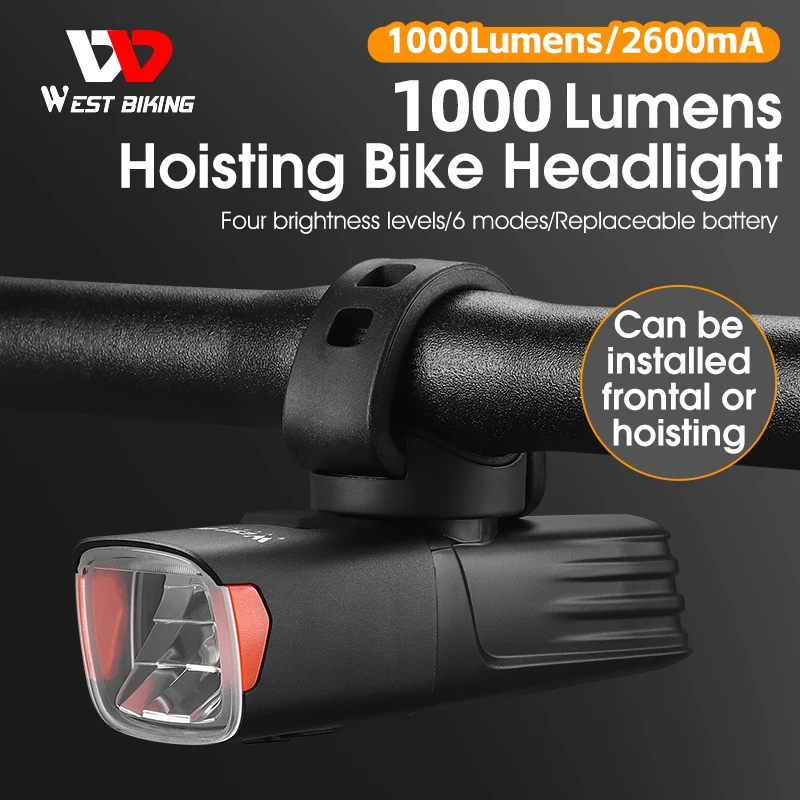 

WESTBIKING 1000 Lumens Bicycle Headlight Type-C Charging High Brightness Bike Front Light Outdoor Cycling Waterproof Flashlight
