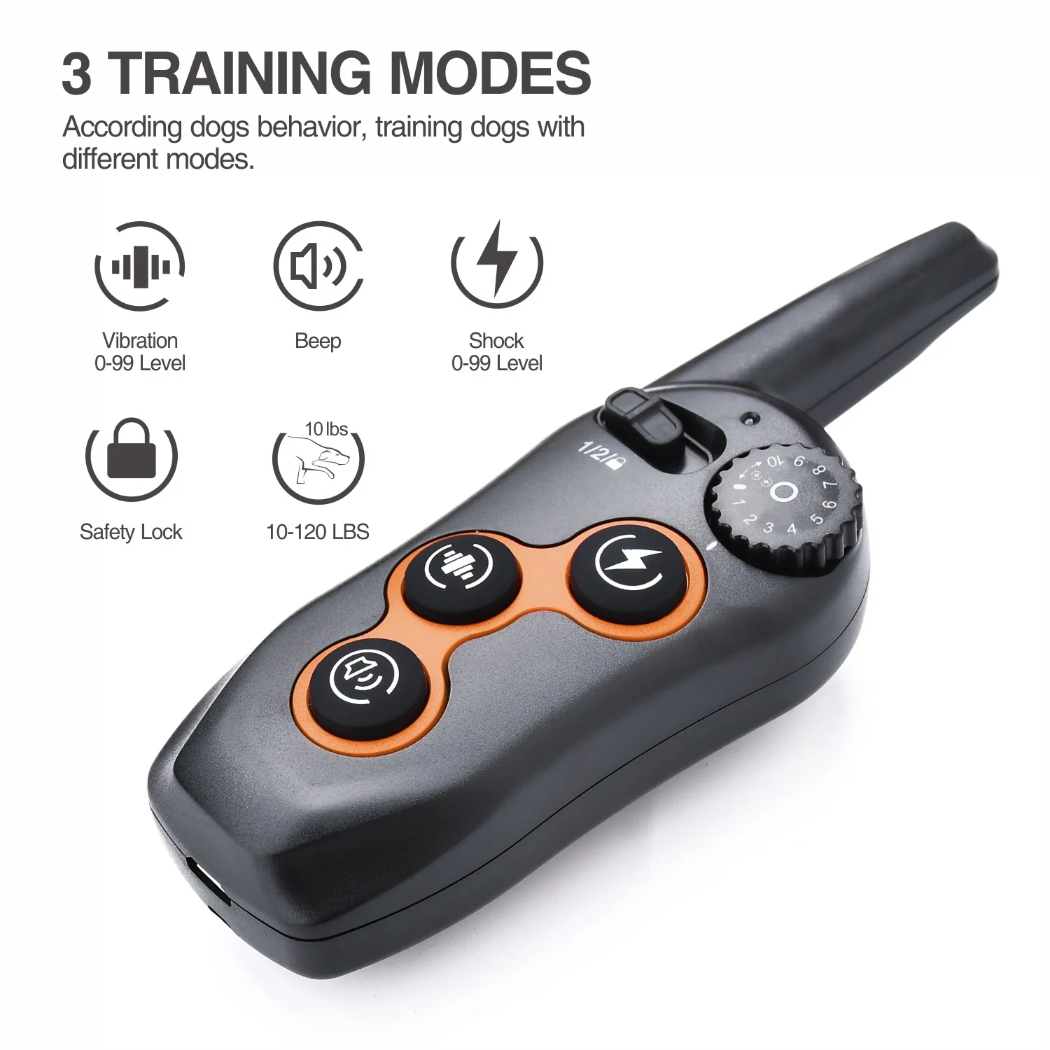 Rechargeable Electric Shock Collar IPX7 Waterproof Dog Training Collar with Remote Dog Shock for Large Medium Small dog trainer