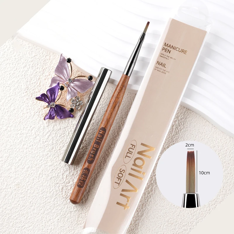 1PC French Plaid Nail Art Brush - Line Grid Pattern Drawing Pen, DIY UV Gel Extension Manicure Painting Supplies for Salon Home