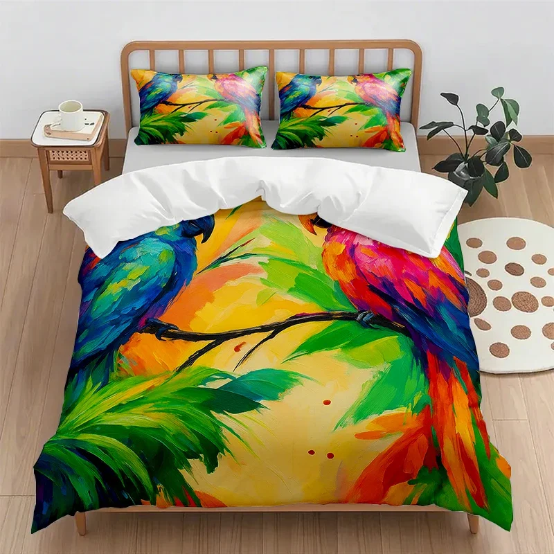 Cartoon Animal Print Digital Printing Quilt Cover Set with Pillowcase - No Bed Sheets Required Comforter Cover