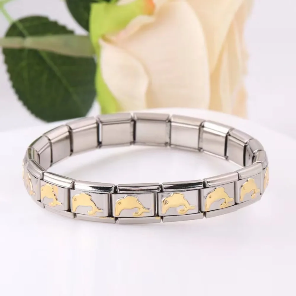 Italian Module Elastic Bracelet Stainless Steel DIY Love Charm Bracelet Women's Party Unisex charm bracelet stainless steel bracelet