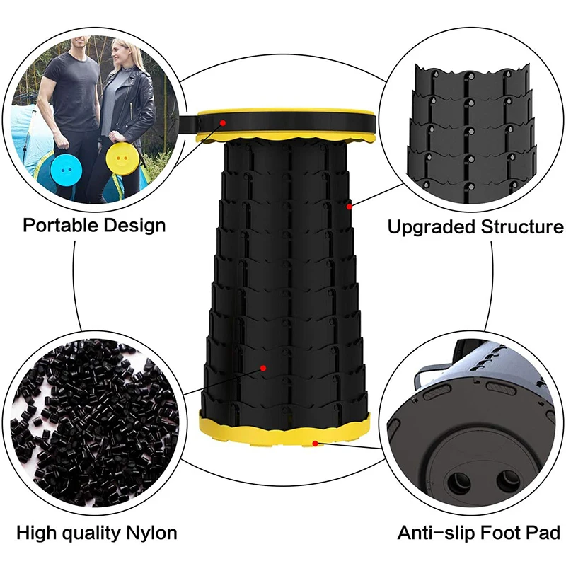 Telescopic Stool Retractable Stool Folding Chiar Fishing Chair Portable Camping Hiking Stool Outdoor Furniture Mini Chair
