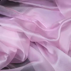 Elegant Sage Green Matte Sheer Organza Fabric for Bridal and Formal Wear (Pink)