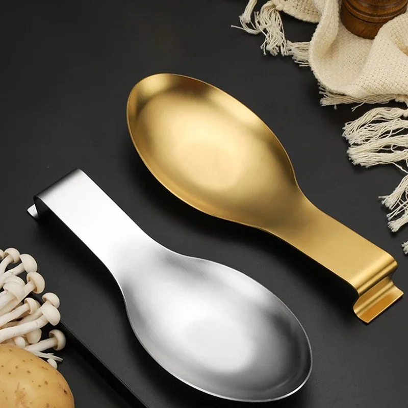 1Pc Fish Shape Stainless Steel Spoon Rest Thickened Stainless Steel Buffet Clip Tray Hotel Restaurant Kitchen Utensil Holder 4