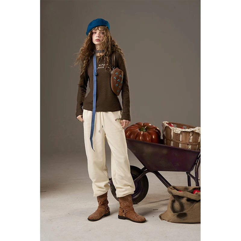 ELFSACK 2025 Women's Casual Colorblock Raglan Sleeve Tee Loose Lightweight Top Autumn New Arrival 4