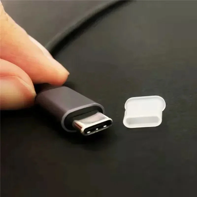아이폰 및 타입 C 충전 케이블 포트 플러그 먼지 방지용 더스트 캡, 친환경 PE 소재 USB-A 남성용 보호 커버