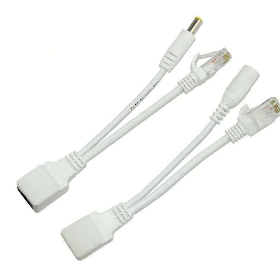 Xiatiaosann Passieve Ethernet PoE-injectorsplitter RJ45 Power Over Ethernet- adapter voor IP-beveiligingscamera met 5,5x2,1 mm DC-stekker RJ45, 4 paar Xiatiaosann Passieve Ethernet PoE-injectorsplitter RJ45 Power Over Ethernet- adapter voor IP-beveiligingscamera met 5,5x2,1 mm DC-stekker RJ45, 4 paar