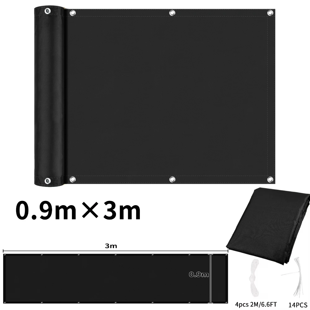 Waterproof UV-Protection Balcony Privacy and Sunshade Screen with Grommets
