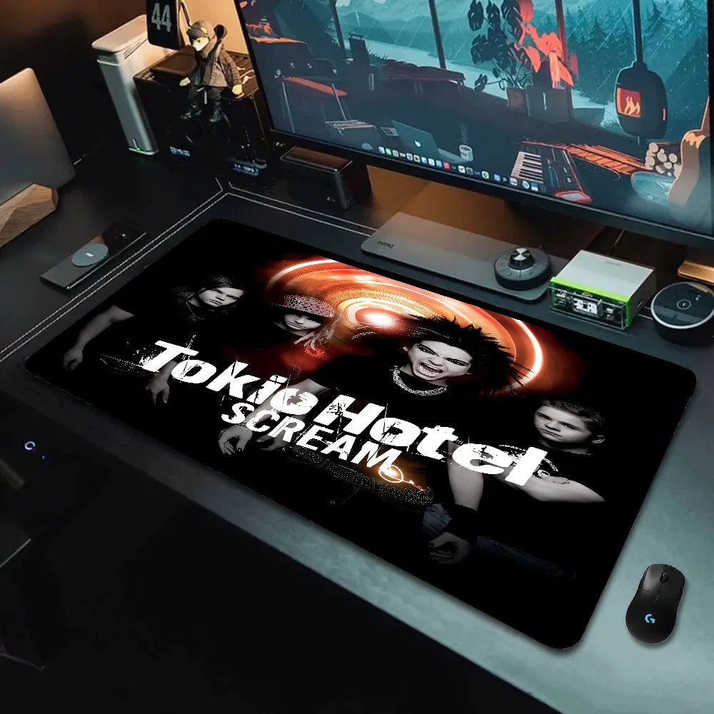Tokio Hotel Rock Band Bill Kaulitz Girl Pad Keyboards Mat Rubber Gaming Mousepad Desk Mat Large Edge Locking Game Keyboard Pad 4