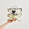 Nordic Ins Heart-pattern Knitted Tissue Bag Living Room Table Tissue Box Paper Storage Desktop Decorative Tissue Case Paper Box 1