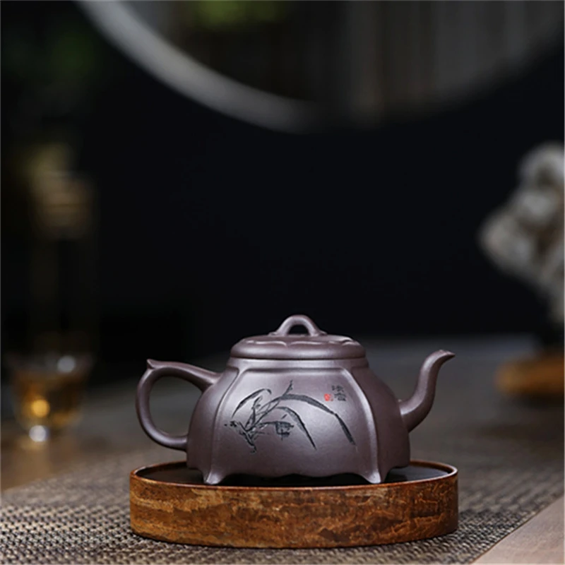 

220ML Yixing Raw Ore Purple Mud Handmade Purple Clay Teapot High-End Tea Set Folk Master Production