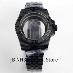 Luxury Black Stainless Steel Men's Watch Case with Sapphire Crystal - Yacht-Master Design, 40mm, Waterproof (A4 jubilee strap)
