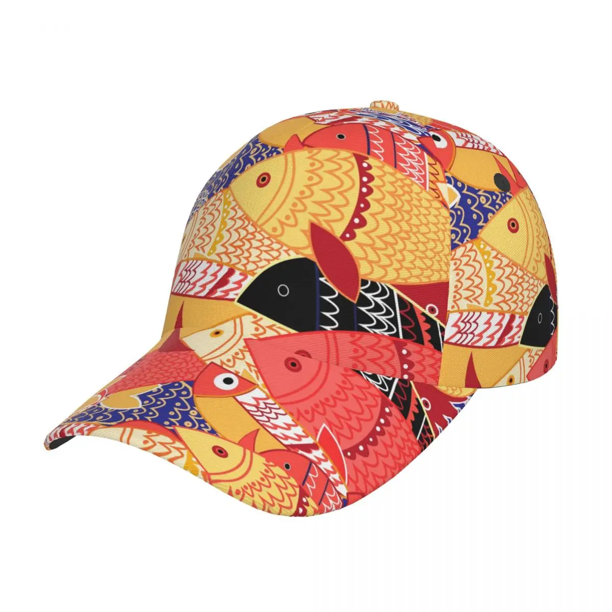 

Регулируемая Кепка унисекс для взрослых, бейсбольная кепка с яркими цветными рыбками в стиле хип-хоп