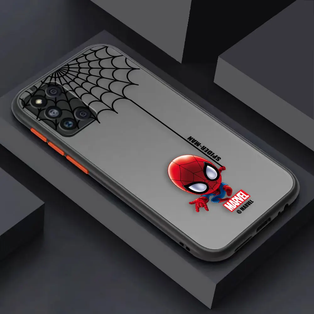 thumbnail image 1 of Matte Case for Samsung Galaxy M62 M53 M52 M51 M33 M32 M31 M30S 5G J8 J7 J6 J5 J4 Case Funda Cartoon Marvel Spider-Man Spider Web, 1 of 5