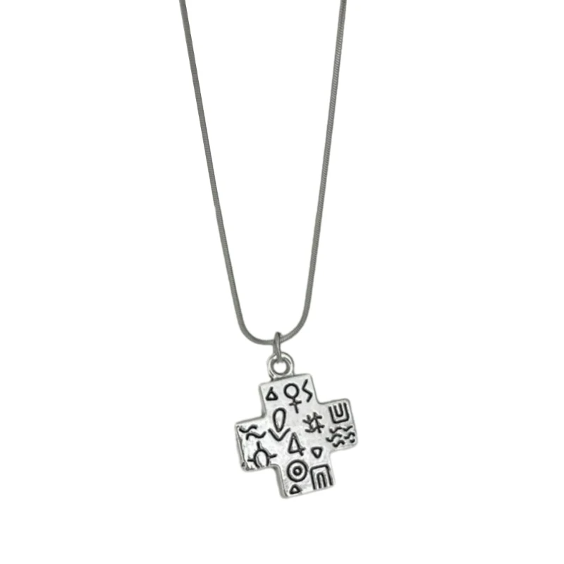 

Elegant Symbols Pendant Necklace Simple Y2K Choker Neck Chain Unique Clavicle Chain Necklace Fashion Jewelry X3UD