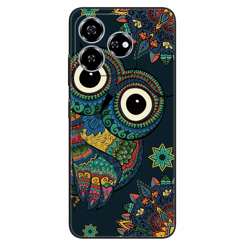 Stylish Black TPU Soft Silicone Phone Cover with Artistic Design