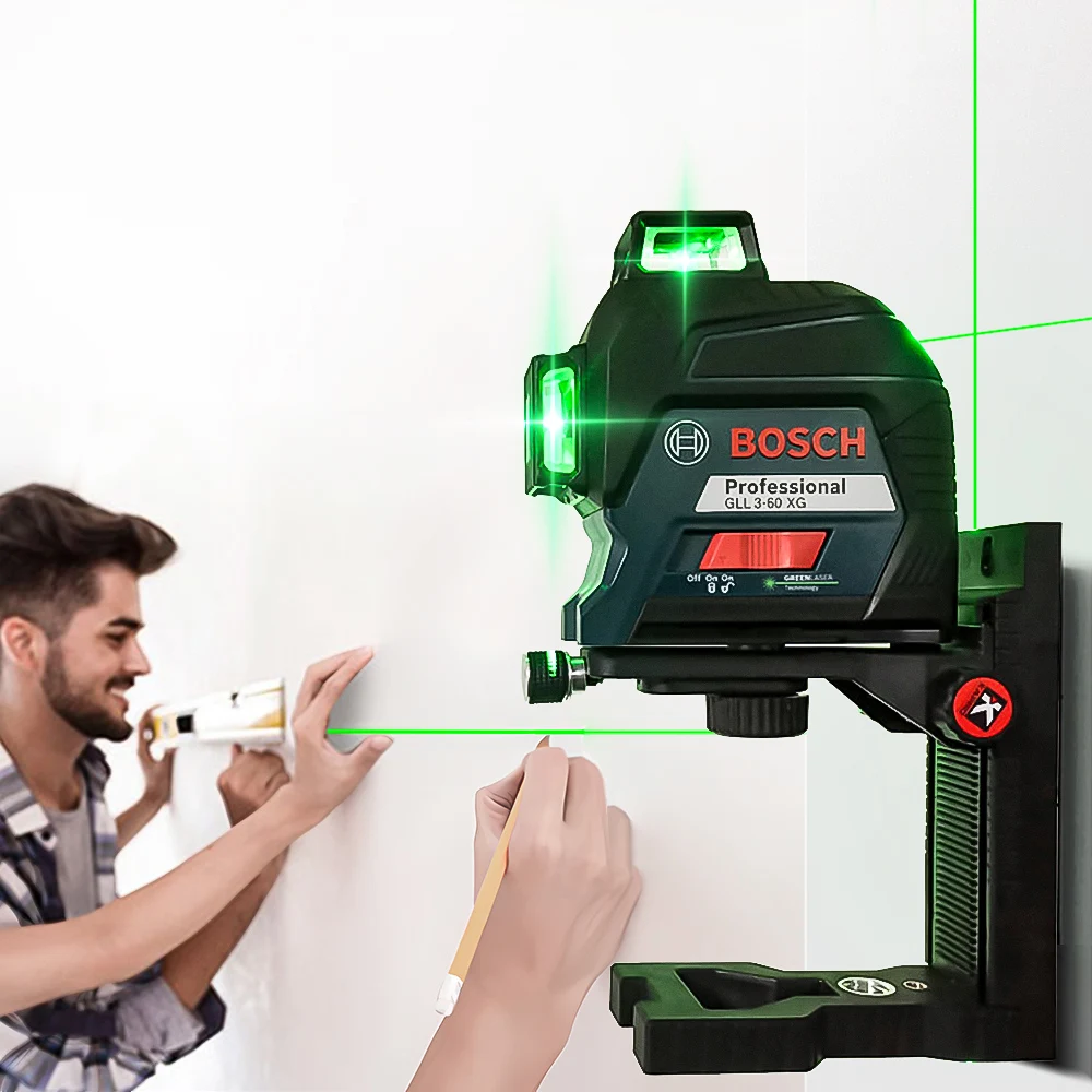 Laser Level BOSCH 12 Lines Green 3D Self-leveling 360 Horizontal & Vertical Cross Super Powerful GLL3-60XG Measuring Tool laser level