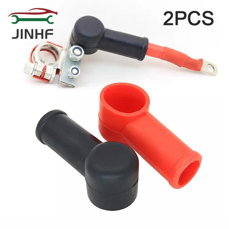 2pcs Rubber Car Motorcycles Battery Negative Positive Terminal Cover Cap Terminals Boot Insulating Protector Replacement