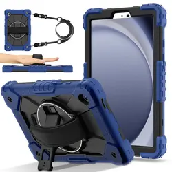 Durable Silicone & PC Protective Case for A11 8.7 SM - X133 X135 (Navy blue and black)