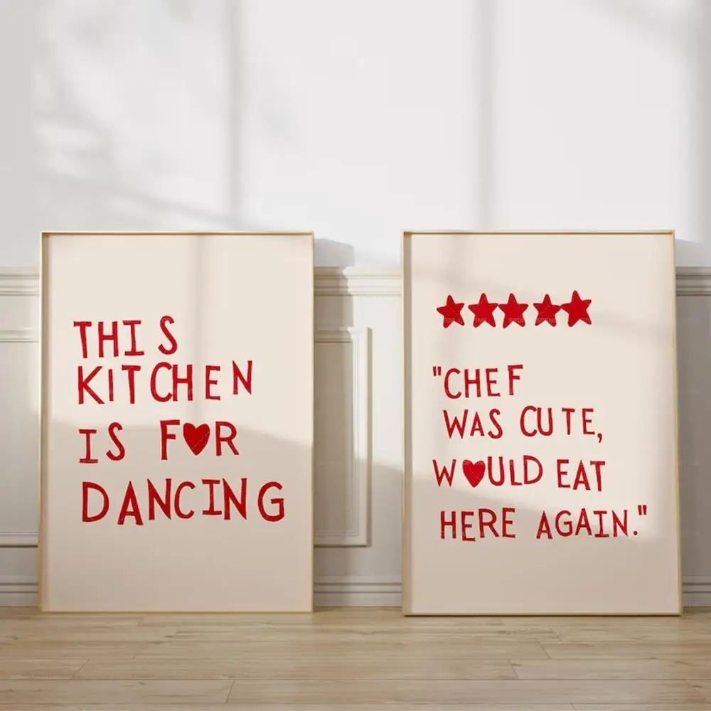 minimalist motivational quotes heart red chef cute cooking art