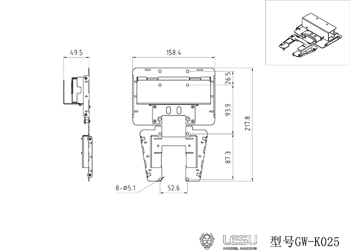 1/14 LKW-Modell Mica Zweite-Boden-Etagenplatte Set GW-K025 für Tamiya King Tow Hea – Detail 1