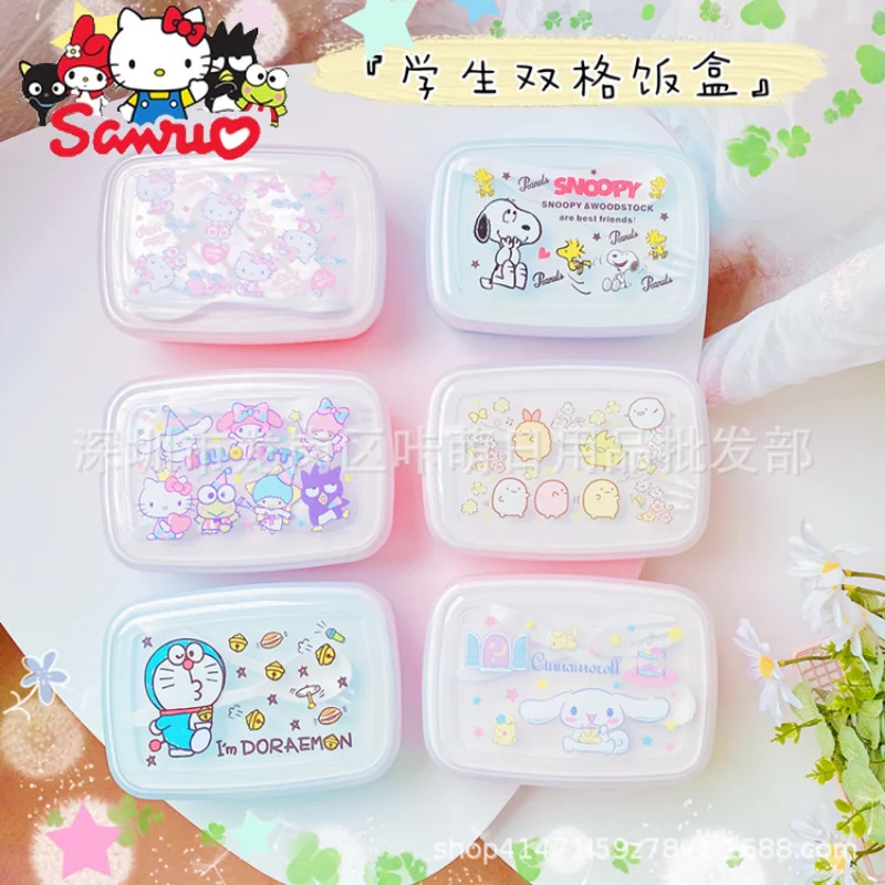 

Sanrio Melody Kuromi Hello Kitty Cinnamoroll Pochacco Kid Lunch Box Cartoon Microwave Heated Plastic Lunch Box Student Bento Box