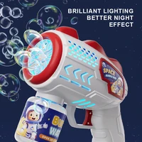 Space Astronauts Fully Automatic Bubble Gun Rocket Bubbles Machine Automatic Blower with Bubble Liquid Toy for Kids Bubble Gift 6
