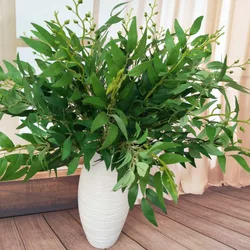 Artificial Multicolor Willow Leaf Arrangement in Vase (Green)