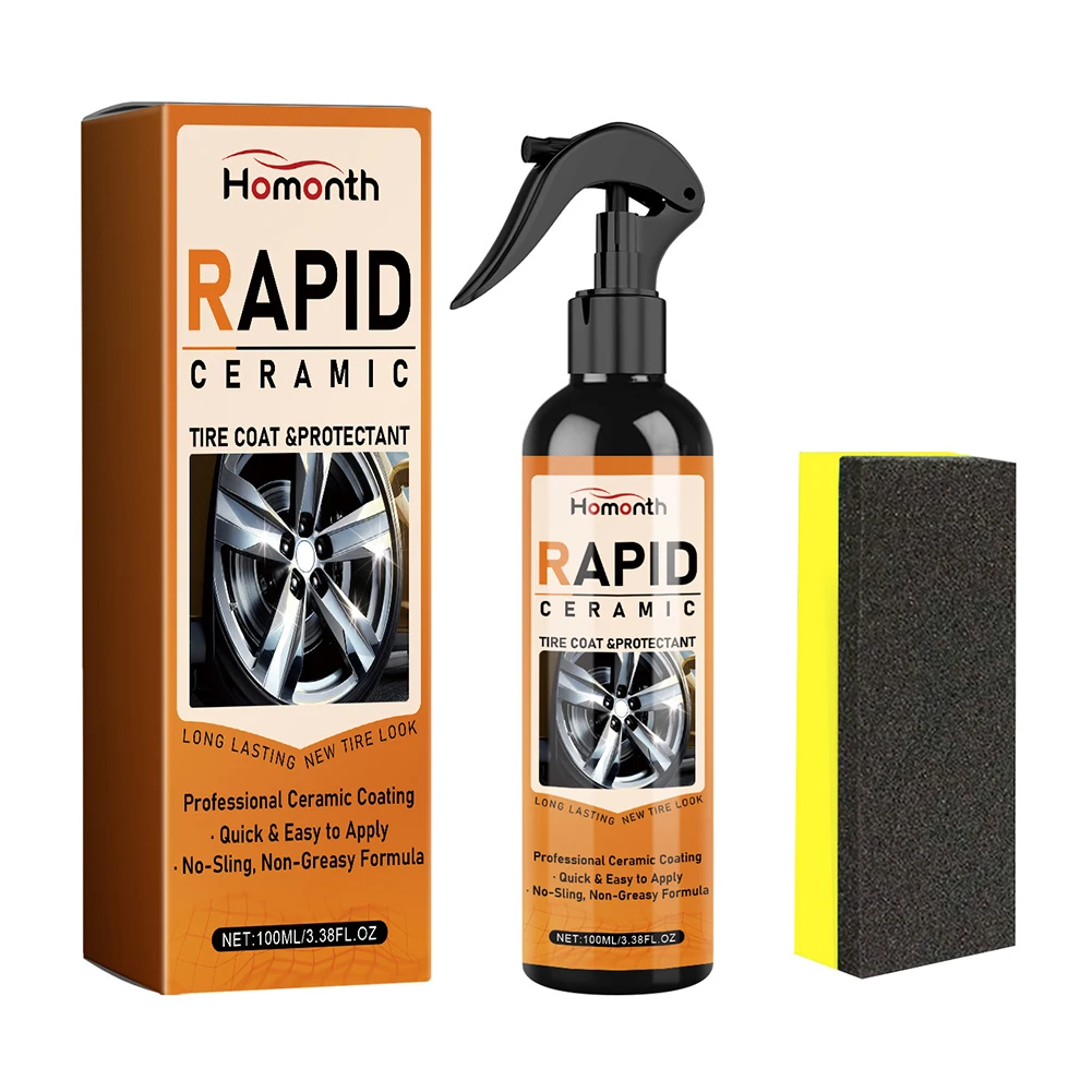 100ml Tire Coating Spray Dustproof Car Wheel Polishing Spray Long Lasting Tire Refurbishing Agent Auto Cleaning Tool