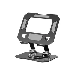 Universal 360° Rotatable Tablet and Laptop Stand - Adjustable and Foldable Desktop Holder (Black)