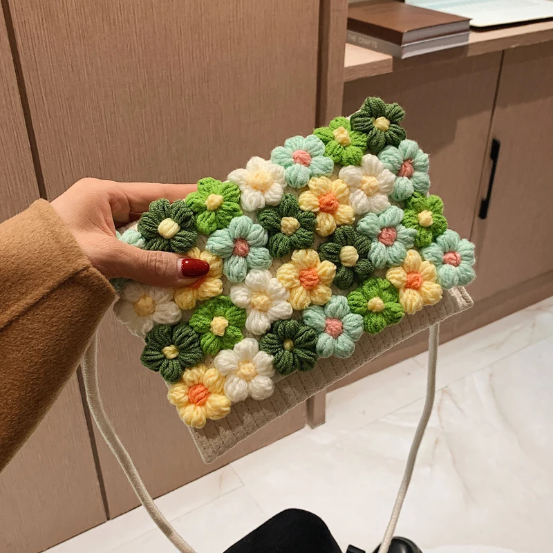 

Летние сумки Cossbody для женщин, свежая пляжная сумка, Женская тканая Цветочная маленькая сумка для отдыха, женская сумка-мессенджер, женская сумка-кошелек