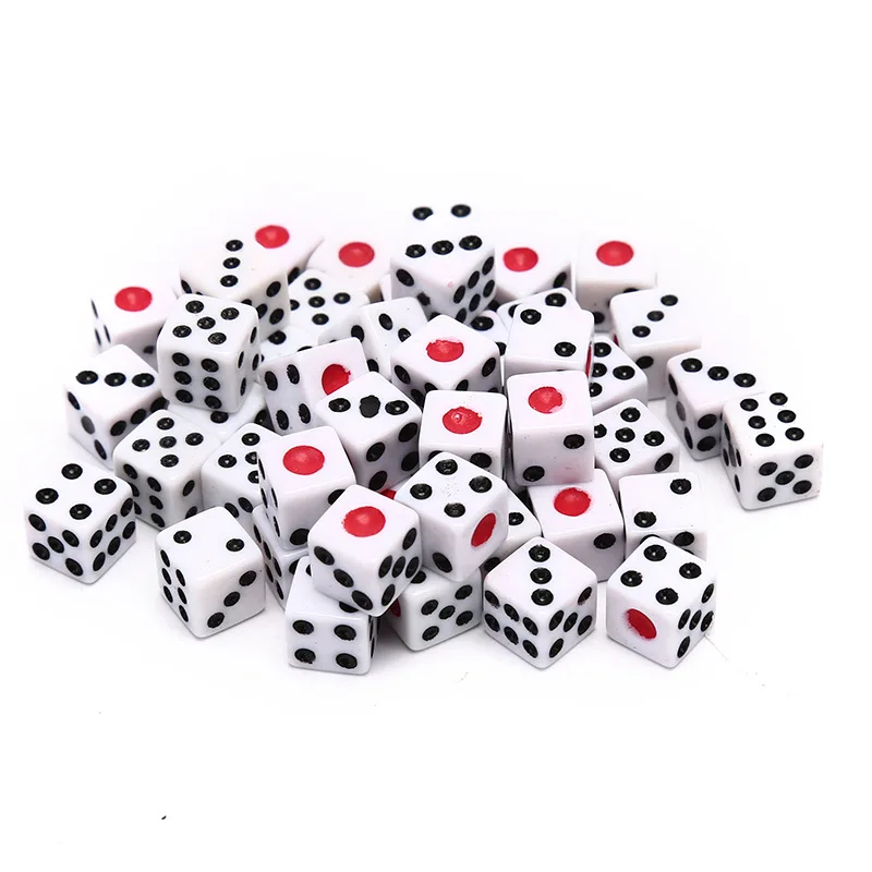 

8mm Square Right Angled White Small Size Dice for Diy Board Game
