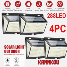 

KANNKOU Solar Lights Outdoor 4PC 288LED PIR Motion Sensor IP65 Waterproof Outdoor LED Wall Light