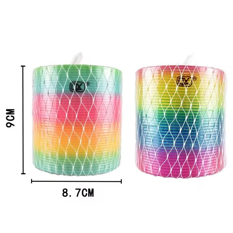 Color Rainbow Circle Funny Magic Folding Plastic Spring Coil Children's Creative Toys Early Development Educational folding toy