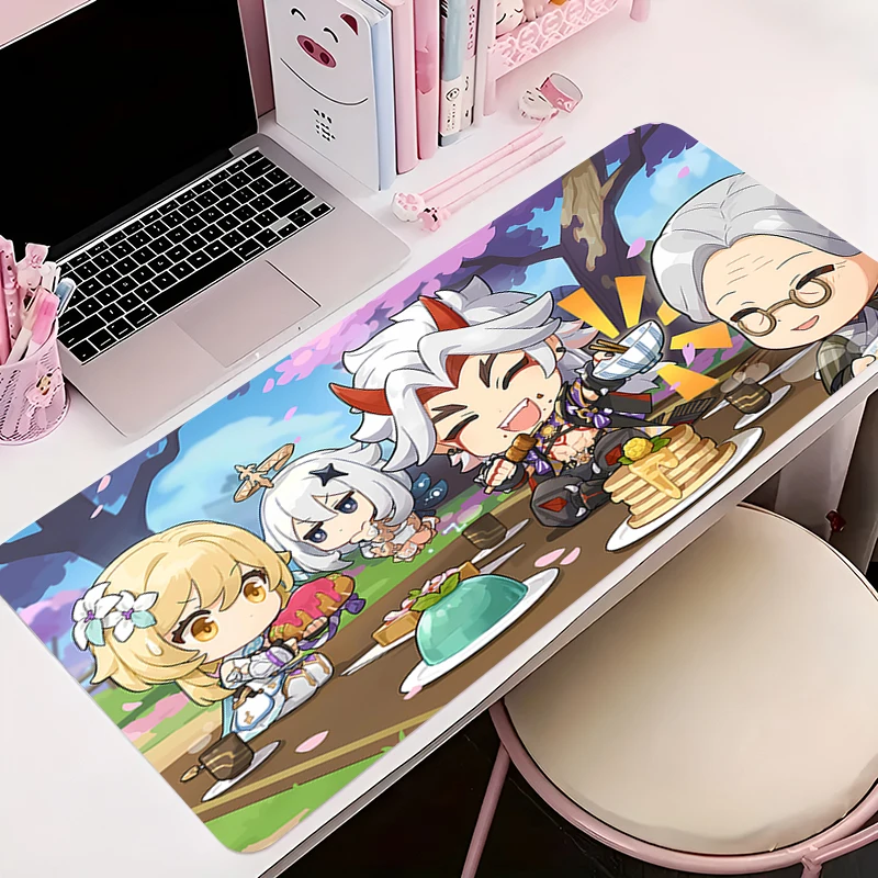 900x400 Mouse Pad Deskmat Laptop Office Mousepad Genshin Impact Desk Decor Extended Mouse Pad Pc Keyboard Mat Oversize Desk Pad 3