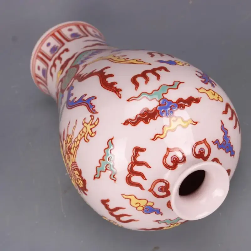 Ming Chenghua Red Dragon and Phoenix Pattern Chinese Vases Antique Unearthed Craft Porcelain Retro Gift Chinese Vases for Plants 6