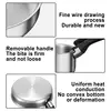 Camping Frying Pan Nonstick Detachable Handle Frying Pan Stainless Steel Flat Bottom Pan Portable Wok Cookware Camping Accessory 6