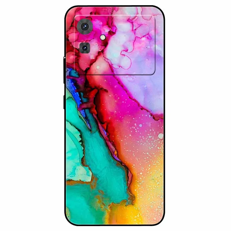 Floral Marble Silicone TPU Soft Phone Case with Cool Print Design